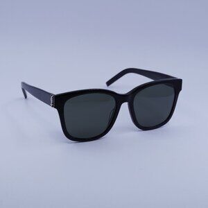 Saint Laurent SLM68 001 Sunglasses Black Square Frame, Grey Lenses